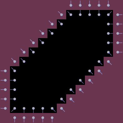 A complex wall with normals shown