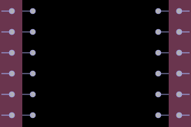 A wall with free space left and right. Normals are shown.